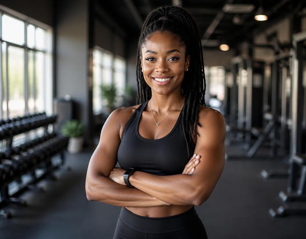 Fitness trainer in a modern gym
