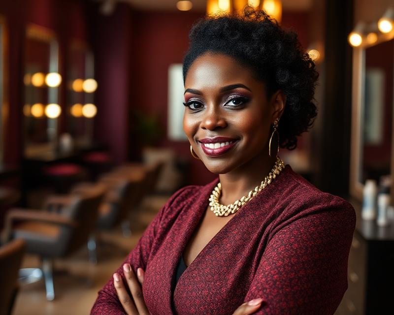 Salon suite owner standing in her salon